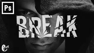 Create Break Text Effect in Photoshop - Tutorial Photoshop