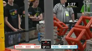 2015 VRC Sci QF2-1 - 4659A 400X 1200F vs 7648A 7110A 3010B - 99 to 64 - VEX Worlds 2015