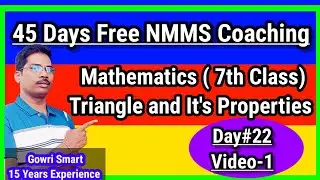 45 Days Free NMMS-2024 Coaching ||Day#22||SAT||Maths(7th Class)||Triangle and it's PropertiesConcept