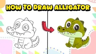 How to Draw a Cute Alligator &ndash; Easy Animal Drawing Guide
