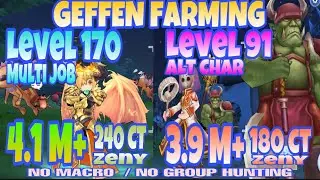 RAGNAROK M ZENY FARMING 4.1M++ LEVEL 170 multi job and EASY 3.9M++ LEVEL 91 Alt Character BEST SPOT