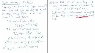 Taylor polynomial calculation shortcuts - theory and an example