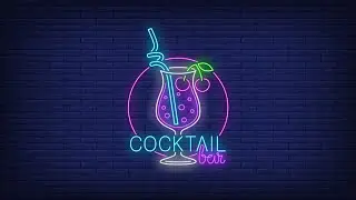 cocktail bar Neon Lights Animation Video| Neon Lights Animated Loop Background |Free Background