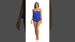 Maxine Solid Tricot Peplum One Piece Swimsuit | SwimOutlet.com
