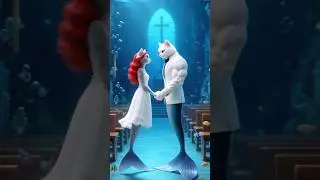 Mermaid ready to get married mocked🤣 #cat #catshorts #aicat #cat videos