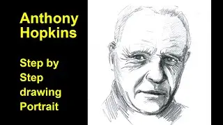 Anthony Hopkins Step by Step Drawing Portrait | #8 | space3art4