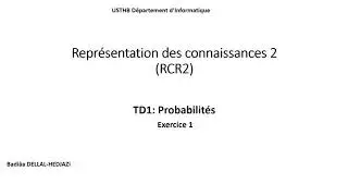 Probabilités : Exercice 1