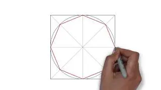 Achteck zeichnen - Achteck aus Viereck (Quadrat) und Kreis, so geht's!