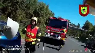 Hasiči Chodov (SO) - dopravní nehoda, Chodov-Stará Chodovská 11.8.2025