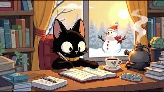 Cozy Winter Office Lofi ❄️☕ | Calm Focus Music for Studying, Journaling & Snowy Evening