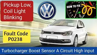 Vw Polo Pickup Low Problem Fault Code P0238 Turbocharger boost sensor A Circuit input. #vw 
