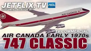 Air Canada early 1970s TV commercial filmed on Boeing 747 classic