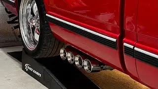 Custom 4 Pipe Side Exit Exhaust &lsquo;94 Silverado OBS Long Bed w/Flowmaster Super 44