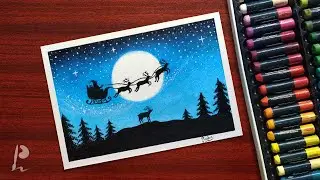 Easy Santa Claus Christmas Drawing with Oil Pastels | PrabuDbz Art