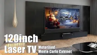 Home Automation-VIVIDSTORM Motorised 120inch Rollable Laser TV Monte Carlo Cabinet#hometheater
