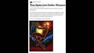 THUS SPOKE LENA HADES: DIONYSUS | NIETZSCHE