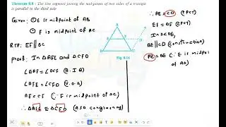 Grade 9 Math || Quadrilaterals  || Theorem 8.8 Midpoint Theorem Proof @upendermath 
