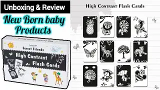 🎴 High Contrast Flash Cards for New Born Baby | Black & White | Infant Babies Flash Cards Unboxing |