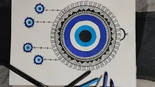 Evil eye 🧿 mandala art dreamcatcher 🔵⚪⚫
