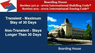 Boarding House ~ 2009 International Building & Zoning Code