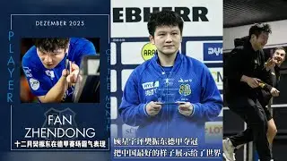 樊振东获评德甲12月最佳球员，留洋征程书写中国乒乓传奇