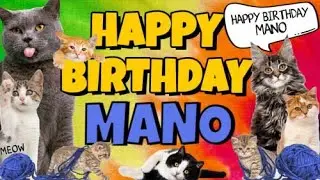 Happy Birthday Mano! Crazy Cats Say Happy Birthday Mano (Very Funny)