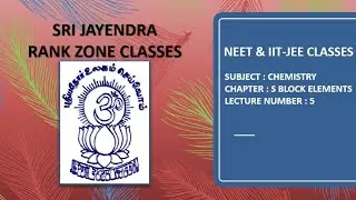 NEET & IIT-JEE | CHEMISTRY | S BLOCK ELEMENTS | LECTURE 5