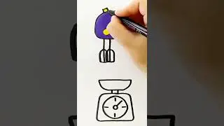Drawing & Coloring Kitchen Tools Step by Step for Kids, Coloring Page. #drawing #coloring #art #kids