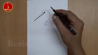 How to Draw a Crane Easy  | Crane Easy step by step drawing for kids