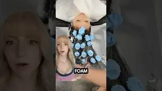 Trying Blue foam hair dye in real life (for 24 hours) RESULTS!