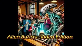 Alien Barista- Video Edition #ai #kling #chatgpt #dalle3 #alien #aiart