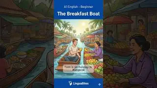Shopping on a Boat 🛶 A1 English Story | LinguaBites #linguabites #learnenglish #englishstory  #esl