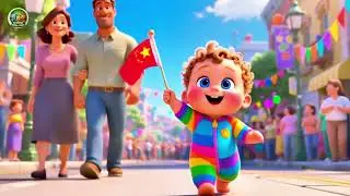 Baby Flag with Parents | Fun Family Learning Song for Kids | Nursery Rhymes in English