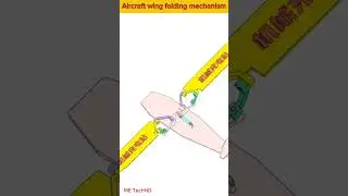 Aircraft wing folding mechanism #design #solidwork #machine