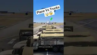 If a Plane Crashes Into a Bunch of Trucks in GTA Games?  #gta #gta5 #gaming