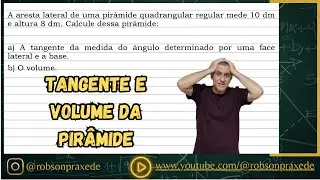 A aresta lateral de uma pir&acirc;mide quadrangular regular mede 10dm e altura 8dm. Calcule dessa pir&acirc;mide