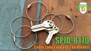 Luggage Tag Holders - Metal Cable Loop Fasteners for Bags, Keys & More by Specialist ID (SPID-8170)
