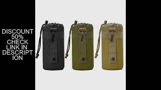 Outdoor Molle Water Bottle Bag Rack Camping Hiking Bicycle Bottle Bag Pulling Rope Multi functional