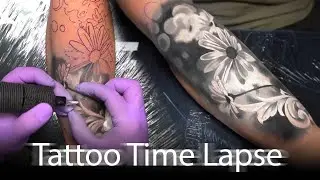 TATTOO TIME LAPSE | DAISIES| MICHAEL KOSCHEL ART