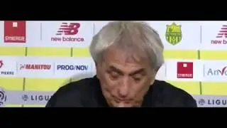 FC Nantes manager Vahid Halilhodzic cries when talking about Emiliano Sala's death.