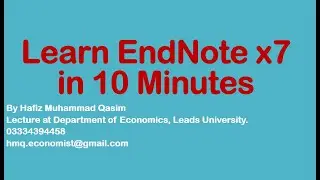 Изучите EndNote x7 за 10 минут