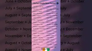 Perfect Couple Bond by Birth Month 💕🤗
