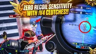 Some Crazy Spray With 1v4 Clutches (Ultimate Royal) Zero Recoil Sensitivity!!🔥😱| BGMI/PUBG Mobile |