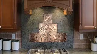 Nature's Aviary Metal Mosaic Handmade Backsplash Tiles