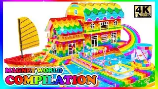 ASMR Video | How To Make Rainbow House Boat And Double Rainbow Water Slide In SUPER CAR Showroom