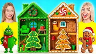 We Build Amazing Doll House | Grinch VS Gingerbread Man Challenge by Multi DO Smile