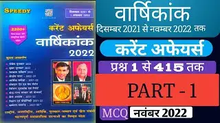 Speedy Current Affairs 2022 | Part 1 | Speedy Current Affairs November 2022 | SpeedyGk