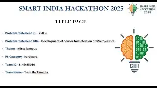 SIH25036 - Development of Sensor for Detection Of Microplastics