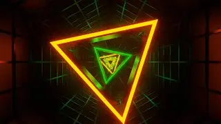 &Eacute;cran de Veille 4K |  &ndash; Triangle N&eacute;on Vert et Orange dans une Maille Infinie (Sans Audio) ✨