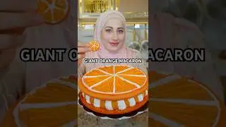 GIANT ORANGE MACARON MEGALODON ! 🍊Finally bershasil bikin ini , #macaron #dessert #giantfood #food
